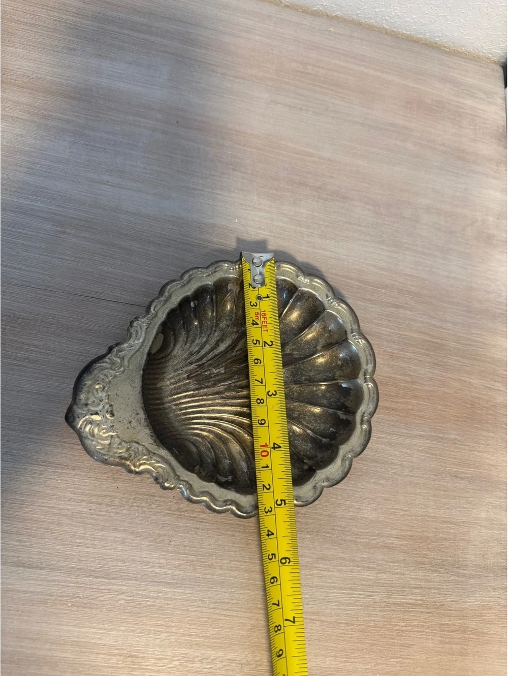 Vintage Silver-Tone Shell Shaped Decorative Dish